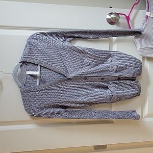 Athleta Revolve Gray Ribbed Cardigan